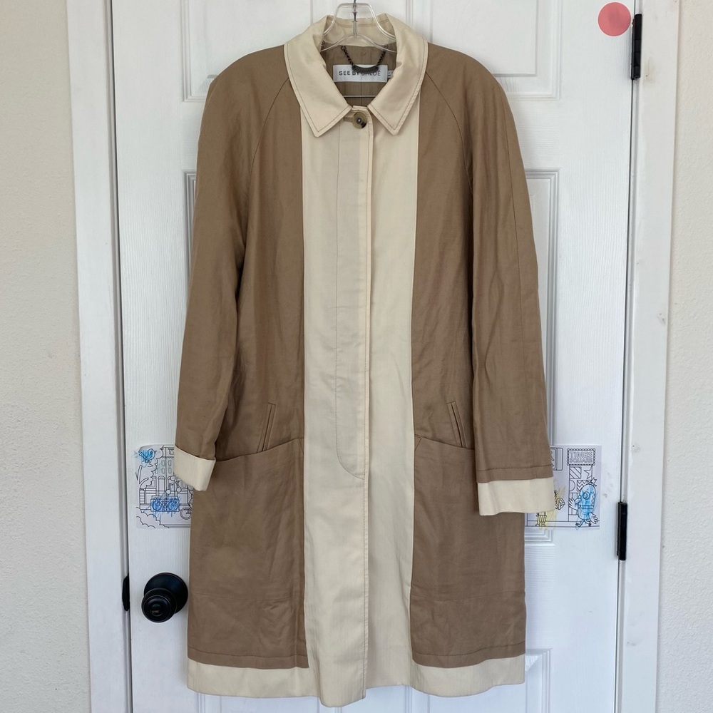 See by Chloe Linen Cotton Spring Jacket US 12 Large